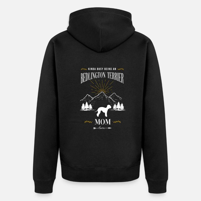 Bedlington Terrier - Unisex Premium Bio Zip Hoodie - Schwarz