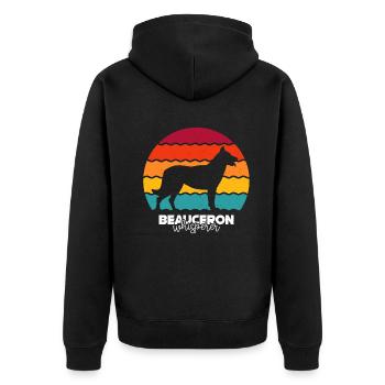 Beauceron - Unisex Premium Bio Zip Hoodie - Schwarz - Hinten - Nico (187cm)