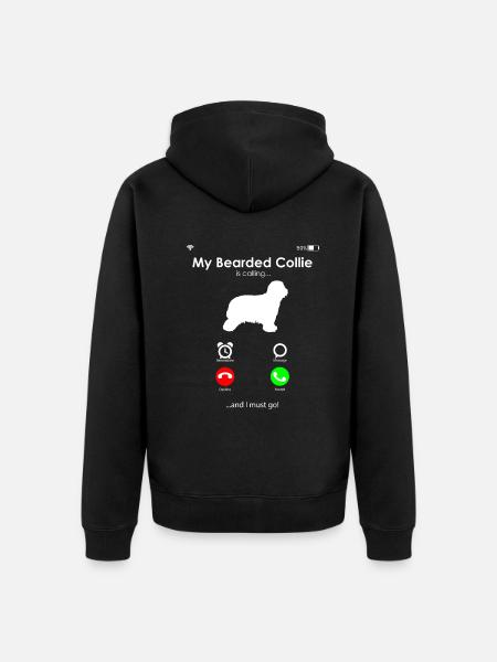 Bearded Collie - Unisex Premium Bio Zip Hoodie - Schwarz