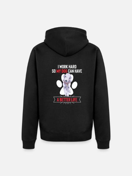 Bedlington Terrier - Unisex Premium Bio Zip Hoodie - Schwarz