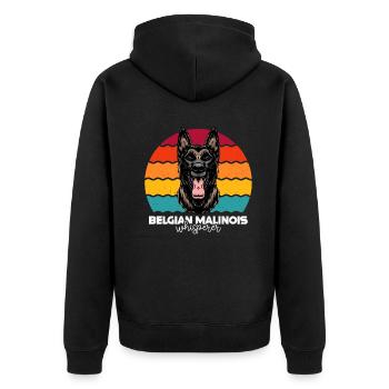 Berger belge malinois - Veste à capuche bio Premium Unisexe - noir - Dos - Nico (187cm)