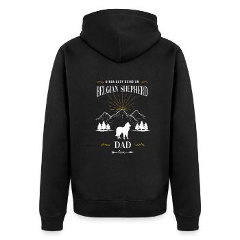 Belgischer Schäferhund - Unisex Premium Bio Zip Hoodie - Schwarz - Hinten - Nico (187cm)