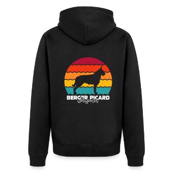 Berger de Picardie - Berger Picard - Unisex Premium Bio Zip Hoodie - Schwarz - Hinten - Nico (187cm)