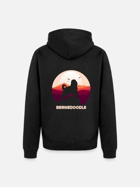 Bernedoodle Hund - Unisex Premium Bio Zip Hoodie - Schwarz