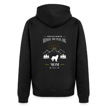 Berner Sennenhund - Unisex Premium Bio Zip Hoodie - Schwarz - Hinten - Nico (187cm)