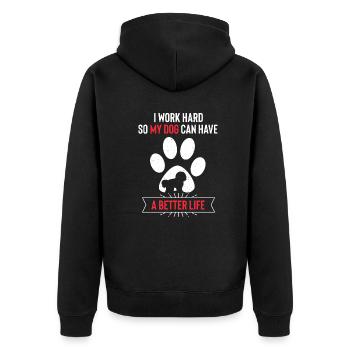 Bichon Frise - Veste à capuche bio Premium Unisexe - noir - Dos - Nico (187cm)
