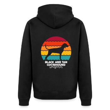 Black and Tan Coonhound - Unisex Premium Organic Zip Hoodie - black - Back - Nico (187cm)