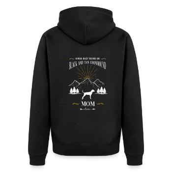 Black and Tan Coonhound - Unisex Premium Organic Zip Hoodie - black - Back - Nico (187cm)