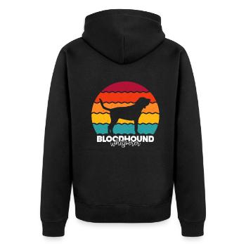 Bloodhound Hund - Unisex Premium Bio Zip Hoodie - Schwarz - Hinten - Nico (187cm)