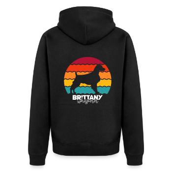 Bretagne Épagneul Chien Breton - Veste à capuche bio Premium Unisexe - noir - Dos - Nico (187cm)