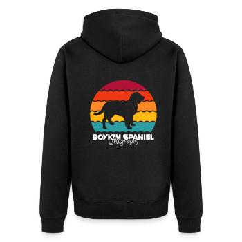 Boykin Spaniel - Unisex Premium Organic Zip Hoodie - black - Back - Nico (187cm)