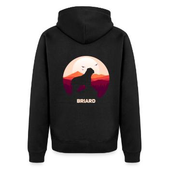 Briard - Berger de Brie - Briarden - Veste à capuche bio Premium Unisexe - noir - Dos - Nico (187cm)