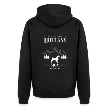 Bretagne Épagneul Chien Breton - Veste à capuche bio Premium Unisexe - noir - Dos - Nico (187cm)