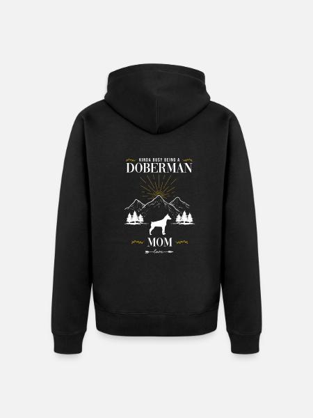 Doberman - Unisex Premium Organic Zip Hoodie - black