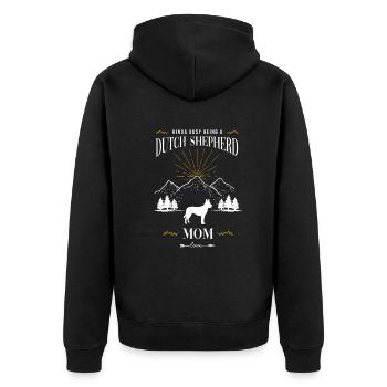 Holländischer Schäferhund Hollandse Herdershond - Unisex Premium Bio Zip Hoodie - Schwarz - Hinten - Nico (187cm)
