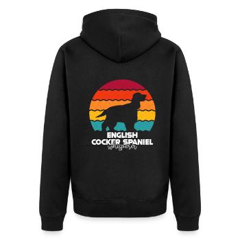 English Cocker Spaniel - Unisex Premium Bio Zip Hoodie - Schwarz - Hinten - Nico (187cm)