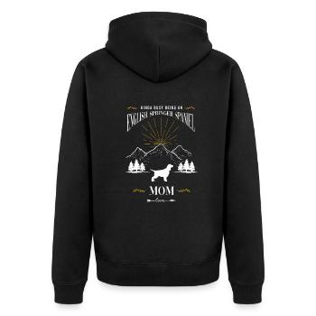 Irgendwie beschäftigt als Mutter eines English Spr - Unisex Premium Bio Zip Hoodie - Schwarz - Hinten - Nico (187cm)
