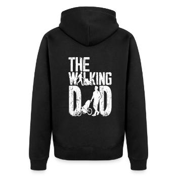 Der wandelnde Vater Vatertag - Lustiger Vater - Unisex Premium Bio Zip Hoodie - Schwarz - Hinten - Nico (187cm)