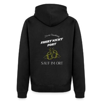 T-Shirt Saufen - Joke Party JGA Feiern Alkohol Bie - Unisex Premium Bio Zip Hoodie - Schwarz - Hinten - Nico (187cm)