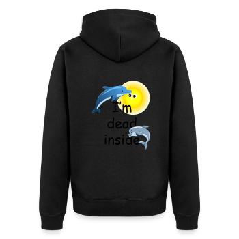 I'm Dead Inside - Funny Meme - Delphine u - Unisex Premium Organic Zip Hoodie - black - Back - Nico (187cm)