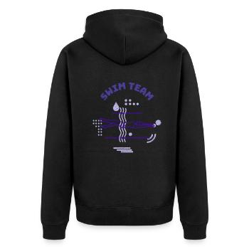 Cadeau d’équipe de natation cool pour un sw - Veste à capuche bio Premium Unisexe - noir - Dos - Nico (187cm)