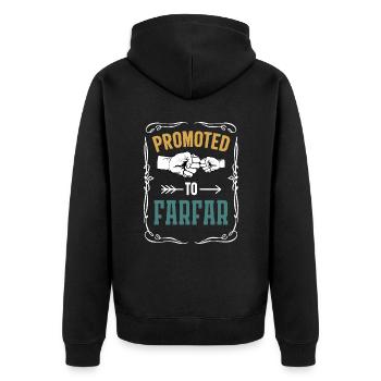 Hello Grandpa Swedish you will become Grandpa Sweden - Unisex Premium Organic Zip Hoodie - black - Back - Nico (187cm)