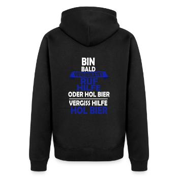 Verheiratet Bier - Unisex Premium Bio Zip Hoodie - Schwarz - Hinten - Nico (187cm)