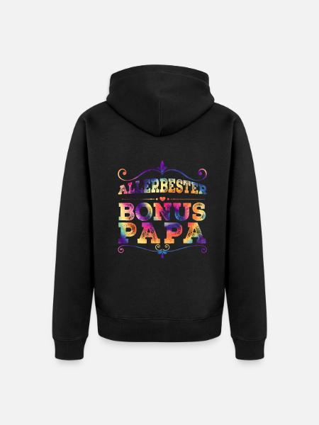 Bonus Papa - Unisex Premium Bio Zip Hoodie - Schwarz