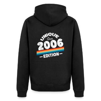 Unique Since 2006 Edition Birthday Vintage 2006 - Unisex Premium Organic Zip Hoodie - black - Back - Nico (187cm)