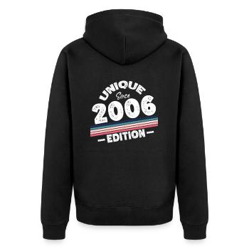 Unique Since 2006 Edition Birthday Vintage 2006 - Unisex Premium Organic Zip Hoodie - black - Back - Nico (187cm)