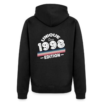 Unique Since 1998 Edition Birthday Vintage 1998 - Unisex Premium Organic Zip Hoodie - black - Back - Nico (187cm)