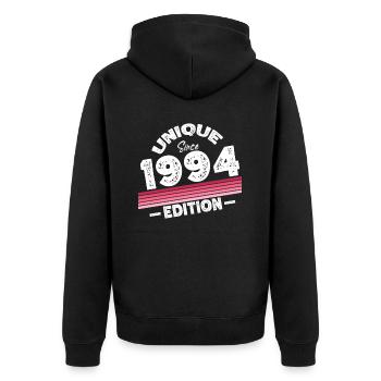 Unique Since 1994 Edition Birthday Vintage 1994 - Unisex Premium Organic Zip Hoodie - black - Back - Nico (187cm)