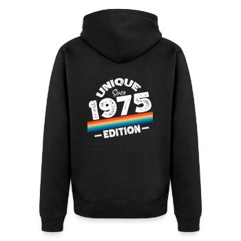 Unique Since 1975 Edition Birthday Vintage 1975 - Unisex Premium Organic Zip Hoodie - black - Back - Nico (187cm)