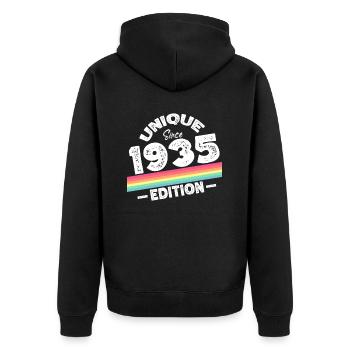 Unique depuis 1935 Edition Anniversaire Millésime 1935 - Veste à capuche bio Premium Unisexe - noir - Dos - Nico (187cm)