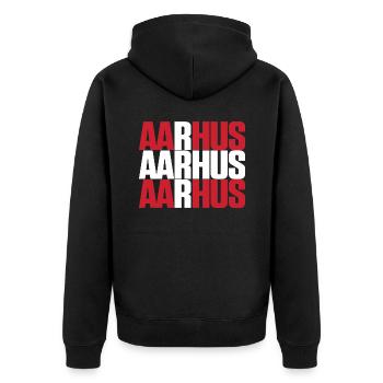 Aarhus Danemark Drapeau - Veste à capuche bio Premium Unisexe - noir - Dos - Nico (187cm)