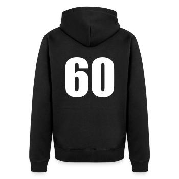 60 - Veste à capuche bio Premium Unisexe - noir - Dos - Nico (187cm)
