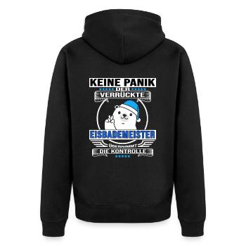 eisbader winterbader eisbademeister - Unisex Premium Bio Zip Hoodie - Schwarz - Hinten - Nico (187cm)