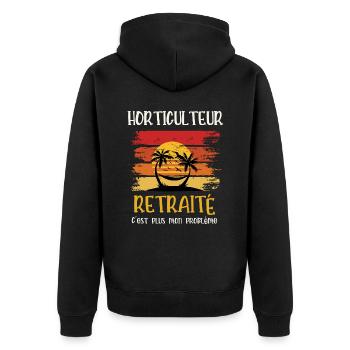 horticulteur retraité - Veste à capuche bio Premium Unisexe - noir - Dos - Nico (187cm)