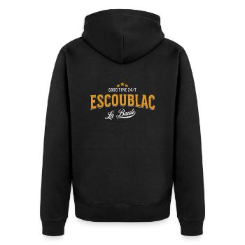 Escoublac Godd Time 24 7 La Baule - Veste à capuche bio Premium Unisexe - noir - Dos - Nico (187cm)