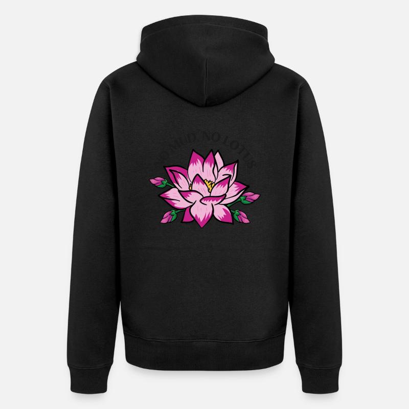 Pas de boue pas de fleur de lotus fleur de lotus - Veste à capuche bio Premium Unisexe - noir