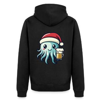 Méduse Bière de Noël Drôle - Veste à capuche bio Premium Unisexe - noir - Dos - Nico (187cm)