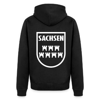 Mein Siebenbürger Land - Unisex Premium Bio Zip Hoodie - Schwarz - Hinten - Nico (187cm)