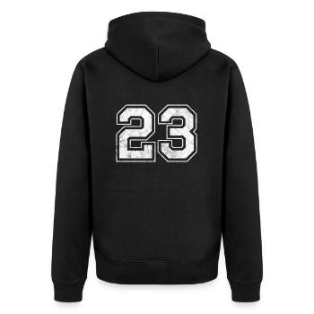 Numéro 23 - Veste à capuche bio Premium Unisexe - noir - Dos - Nico (187cm)