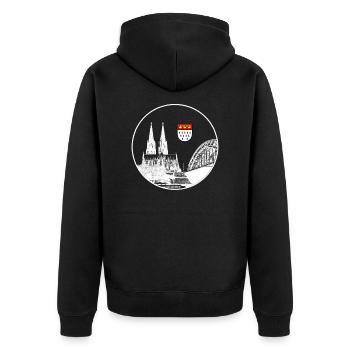 Cologne Cathedral - Unisex Premium Organic Zip Hoodie - black - Back - Nico (187cm)