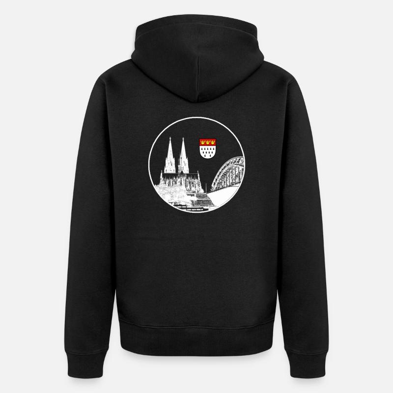 Cathédrale de Cologne - Veste à capuche bio Premium Unisexe - noir