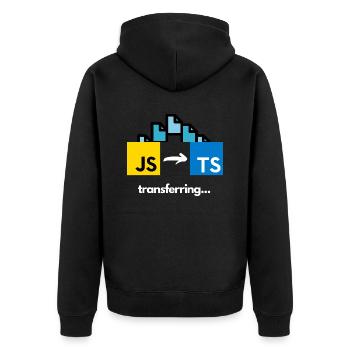 Transfert de Javascript à Typescript - Veste à capuche bio Premium Unisexe - noir - Dos - Nico (187cm)
