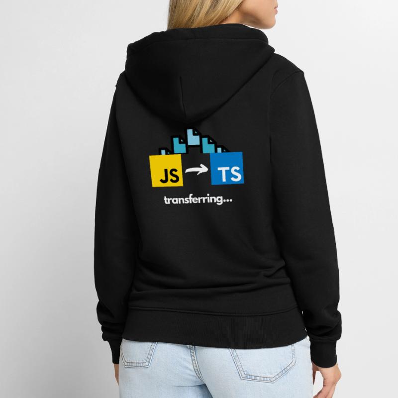 Übertragung von Javascript auf Typescript Unisex Premium Bio Zip Hoodie