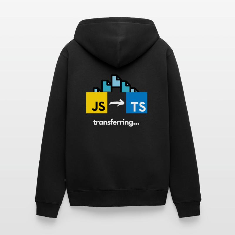 Übertragung von Javascript auf Typescript Unisex Premium Bio Zip Hoodie