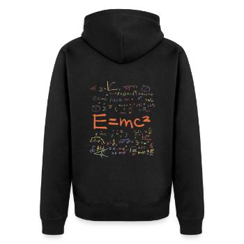 Formules de physique et de mathématiques EMC2 - Veste à capuche bio Premium Unisexe - noir - Dos - Nico (187cm)