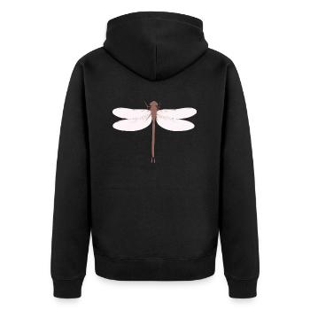 Libelle Odonata Cottagecore Goblincore - Unisex Premium Bio Zip Hoodie - Schwarz - Hinten - Nico (187cm)